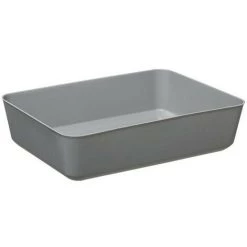 FI-VE Five - Bac De Rangement Rectangle Grand Modèle En Plastique Flex Gris - Gris