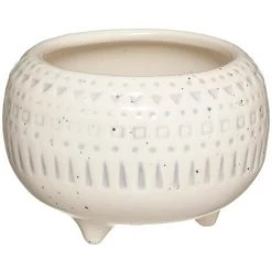 Atmosphera - Objet Décoratif Vide Poche Sur Pied En Céramique - Beige