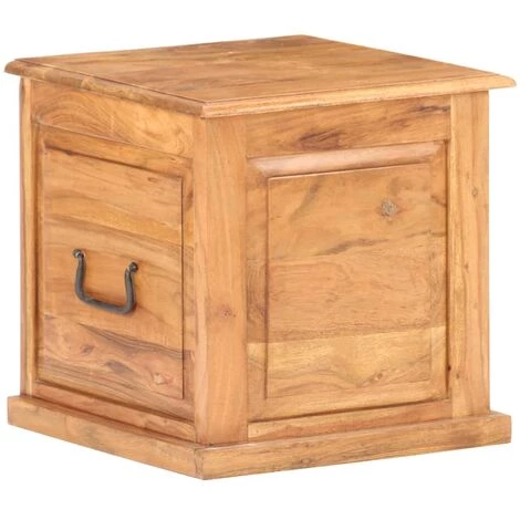 VidaXL Coffre 40x40x40 Cm Bois D'acacia Solide - Brun 3 VidaXL Coffre 40x40x40 Cm Bois D'acacia Solide - Brun