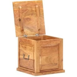VidaXL Coffre 40x40x40 Cm Bois D'acacia Solide - Brun 8 VidaXL Coffre 40x40x40 Cm Bois D'acacia Solide - Brun -Petit rangement Soldes Magasin 27388962 2
