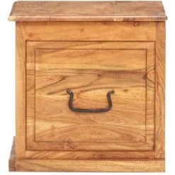 VidaXL Coffre 40x40x40 Cm Bois D'acacia Solide - Brun 10 VidaXL Coffre 40x40x40 Cm Bois D'acacia Solide - Brun -Petit rangement Soldes Magasin 27388962 4