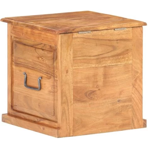 VidaXL Coffre 40x40x40 Cm Bois D'acacia Solide - Brun 7 VidaXL Coffre 40x40x40 Cm Bois D'acacia Solide - Brun – Image 5