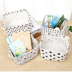 Kueatily Lot De 4 Petits Paniers De Rangement 20 X 17 X 12,5 Cm Pour Affaires De Bébé (pentagramme, Triangle, Points, Croix) -Petit rangement Soldes Magasin 27601930 2