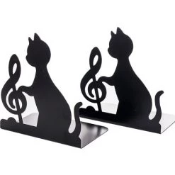 DEVENIRRICHE Serre-livres, Paire De Porte-livres, Métal Noir, Serre-livres Pour étagères, Design Géométrique, Antidérapant 17,5 * 16 * 10cm -Petit rangement Soldes Magasin 27992448 2