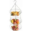 ABCRITAL Panier À Fruits Suspendu Paniers À 3 Couches En Acier Inoxydable Plateau À Fruits Créatif Panier De Vidange Bol À Fruits Domestique Panier De Rangement 40 -Petit rangement Soldes Magasin 28063550 1