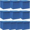 ASUPERMALL Boites De Rangement Avec Couvercle 10 Pcs Bleu 32x32x32cm Tissu
