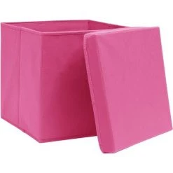 ASUPERMALL Boites De Rangement Avec Couvercles 10pcs Rose 32x32x32cm Tissu -Petit rangement Soldes Magasin 28180996 4
