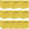 ASUPERMALL Boites De Rangement Et Couvercles 10 Pcs Jaune 32x32x32cm Tissu
