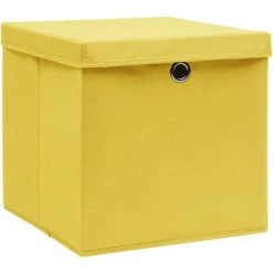 ASUPERMALL Boites De Rangement Et Couvercles 10 Pcs Jaune 32x32x32cm Tissu -Petit rangement Soldes Magasin 28181007 4