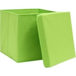 ASUPERMALL Boites De Rangement Avec Couvercles 10pcs Vert 32x32x32cm Tissu -Petit rangement Soldes Magasin 28181011 4