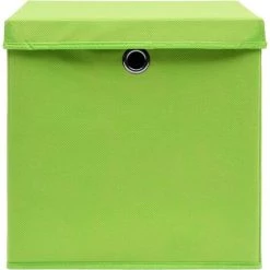 ASUPERMALL Boites De Rangement Avec Couvercles 10pcs Vert 32x32x32cm Tissu -Petit rangement Soldes Magasin 28181011 5