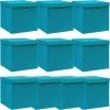 ASUPERMALL Boites De Rangement Et Couvercles 10 Pcs Bleu 32x32x32 Cm Tissu