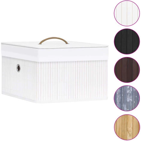 ASUPERMALL Boites De Rangement En Bambou 4 Pcs Blanc 4 ASUPERMALL Boites De Rangement En Bambou 4 Pcs Blanc – Image 2