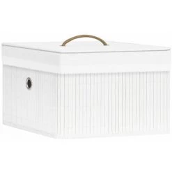 ASUPERMALL Boites De Rangement En Bambou 4 Pcs Blanc 9 ASUPERMALL Boites De Rangement En Bambou 4 Pcs Blanc -Petit rangement Soldes Magasin 28181500 3