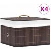 ASUPERMALL Boites De Rangement En Bambou 4 Pcs Marron -Petit rangement Soldes Magasin 28181507 1