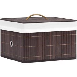 ASUPERMALL Boites De Rangement En Bambou 4 Pcs Marron 9 ASUPERMALL Boites De Rangement En Bambou 4 Pcs Marron -Petit rangement Soldes Magasin 28181507 3