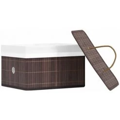 ASUPERMALL Boites De Rangement En Bambou 4 Pcs Marron 10 ASUPERMALL Boites De Rangement En Bambou 4 Pcs Marron -Petit rangement Soldes Magasin 28181507 4