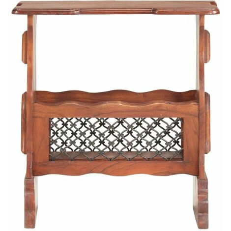 VidaXL Porte-revue 50x30x53 Cm Bois D'acacia Massif - Brun 4 VidaXL Porte-revue 50x30x53 Cm Bois D'acacia Massif - Brun – Image 2