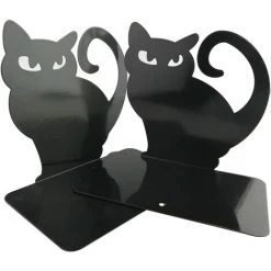 DEVENIRRICHE Mignon Vif Beau Chat Persan Antidérapant épaississement Fer Bibliothèque école Bureau étude à Domicile Serre-livres En Métal Fin De Livre (rouge)