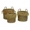 NOSENVIESDECO Lot De 3 Paniers à Franges - Nos Envies Déco - Naturel -Petit rangement Soldes Magasin 28279581 1