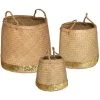 Atmosphera - Set De 3 Paniers De Rangement Rond Avec Sequins - Beige -Petit rangement Soldes Magasin 28364099 1
