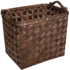 Atmosphera - Set De 3 Paniers De Rangement Rectangle En Bois Foncé - Marron -Petit rangement Soldes Magasin 28364119 2