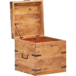 VidaXL Coffre 40x40x40 Cm Bois D'acacia Solide - Brun -Petit rangement Soldes Magasin 28511039 2