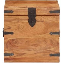 VidaXL Coffre 40x40x40 Cm Bois D'acacia Solide - Brun -Petit rangement Soldes Magasin 28511039 3
