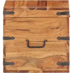 VidaXL Coffre 40x40x40 Cm Bois D'acacia Solide - Brun -Petit rangement Soldes Magasin 28511039 4