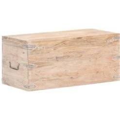 VidaXL Coffre 90x40x40 Cm Bois D'acacia Solide - Brun -Petit rangement Soldes Magasin 28564812 5