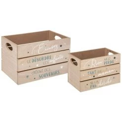 ATMOSPHERA, CRÉATEUR D'INTÉRIEUR Lot De 2 Cagettes En Bois Bleu - Bleu