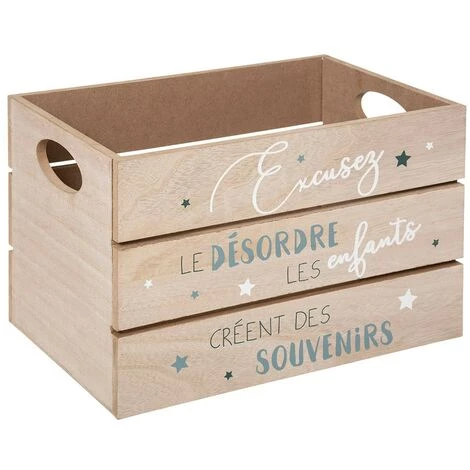 ATMOSPHERA, CRÉATEUR D'INTÉRIEUR Lot De 2 Cagettes En Bois Bleu - Bleu 4 ATMOSPHERA, CRÉATEUR D'INTÉRIEUR Lot De 2 Cagettes En Bois Bleu - Bleu – Image 2