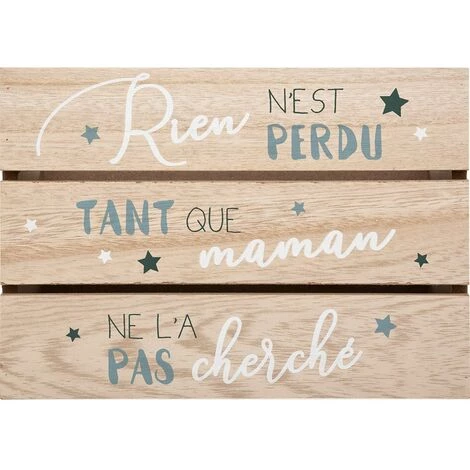 ATMOSPHERA, CRÉATEUR D'INTÉRIEUR Lot De 2 Cagettes En Bois Bleu - Bleu 6 ATMOSPHERA, CRÉATEUR D'INTÉRIEUR Lot De 2 Cagettes En Bois Bleu - Bleu – Image 4