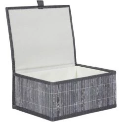 HELLOSHOP26 Set De 3 Paniers Corbeille De Rangement Décoration En Bambou Gris - Marron -Petit rangement Soldes Magasin 28721333 3