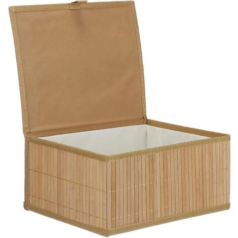 HELLOSHOP26 Set De 3 Paniers Corbeille De Rangement Décoration En Bambou Nature - Marron 5 HELLOSHOP26 Set De 3 Paniers Corbeille De Rangement Décoration En Bambou Nature - Marron – Image 3