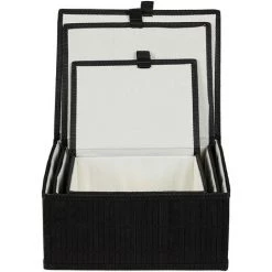 HELLOSHOP26 Set De 3 Paniers Corbeille De Rangement Décoration En Bambou Noir - Marron -Petit rangement Soldes Magasin 28724711 2