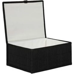 HELLOSHOP26 Set De 3 Paniers Corbeille De Rangement Décoration En Bambou Noir - Marron -Petit rangement Soldes Magasin 28724711 3