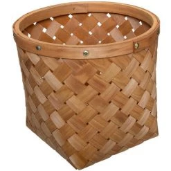 Atmosphera - Set De 5 Paniers De Rangement Rond En Bois Clair - Marron Caramel -Petit rangement Soldes Magasin 28829832 4