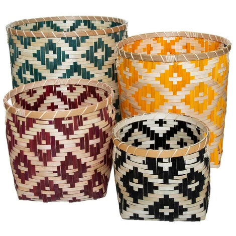 Atmosphera - Set De 4 Paniers De Rangement Multicolore En Bambou - Multicolore 3 Atmosphera - Set De 4 Paniers De Rangement Multicolore En Bambou - Multicolore