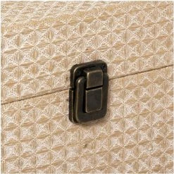 Atmosphera - Set De 4 Malles De Rangement Canvas Cuba - Beige -Petit rangement Soldes Magasin 28830142 4