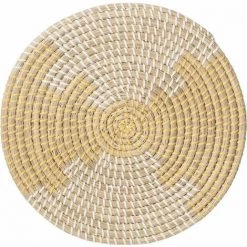 SECRET DE GOURMET Lot 6x Set De Table En Osier Vannerie Mood - Diam. 35 - Jaune