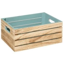 Atmosphera - Lot De 3 Caisses De Rangement Cagettes En Bois Intérieur Vert - Vert -Petit rangement Soldes Magasin 29034845 4