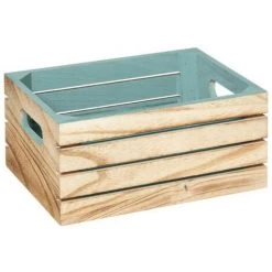 Atmosphera - Lot De 3 Caisses De Rangement Cagettes En Bois Intérieur Vert - Vert -Petit rangement Soldes Magasin 29034845 5