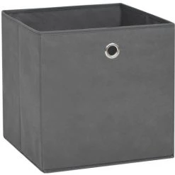 VidaXL Boîtes De Rangement 4 Pcs Tissu Intissé 28x28x28 Cm Gris - Gris -Petit rangement Soldes Magasin 29097105 3
