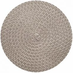 SECRET DE GOURMET Lot 6x Set De Table Design Tressé Irise - Diam. 38 - Gris