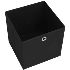 VidaXL Boîtes De Rangement 10 Pcs Tissu Intissé 28x28x28 Cm Noir - Noir -Petit rangement Soldes Magasin 29117455 5