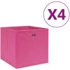 VidaXL Boîtes De Rangement 4 Pcs Tissu Intissé 28x28x28 Cm Rose - Rose -Petit rangement Soldes Magasin 29117546 1