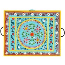 VidaXL Boîte De Rangement Peinte à La Main 50x40x40 Cm Manguier Solide - Multicolore -Petit rangement Soldes Magasin 29453146 4