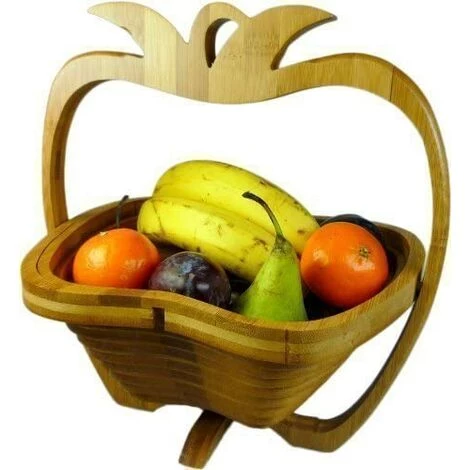 GMMH Corbeille Pliante En Bambous Corbeille à Fruits Pour Décoration En Bois 3 Pommes 3 GMMH Corbeille Pliante En Bambous Corbeille à Fruits Pour Décoration En Bois 3 Pommes