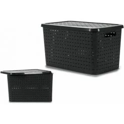 HOME Boîte De Rangement Avec Couvercle Plastique (40,5 X 34 X 58,5 Cm) 75 L